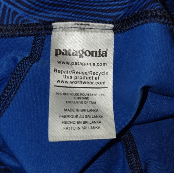 Patagonia Women’s Centered Tights Terrace Fields Bayou Blue Size Small - Picture 7 of 8